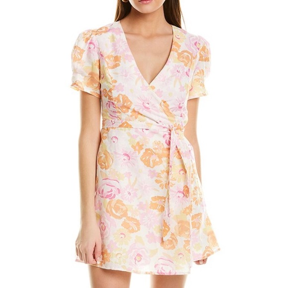Charlie Holiday Dresses & Skirts - FREE PEOPLE Charlie Holiday Calile Linen-blend Wrap Dress